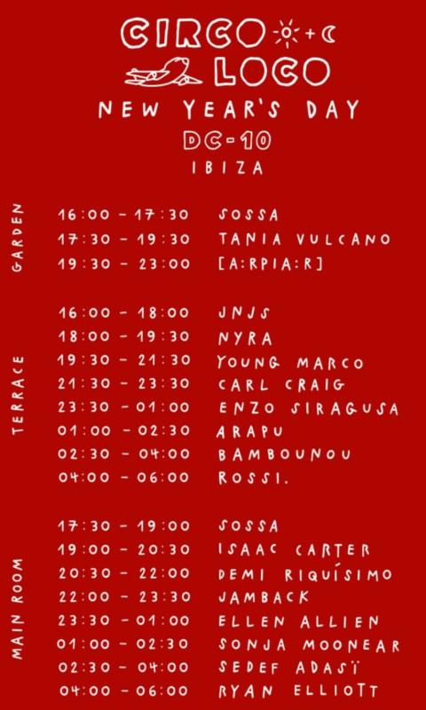 Circoloco New Year's Day 2026