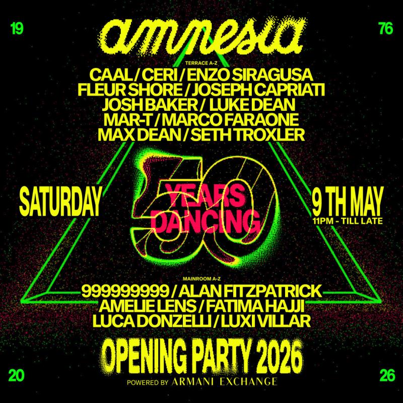 Amnesia Opening Party season 2026