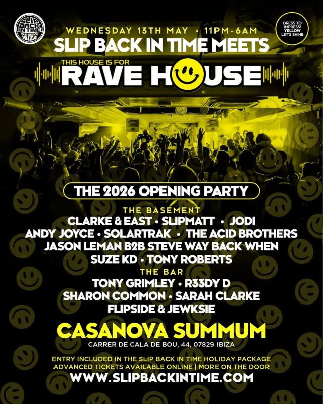 Slip Back in Time 2026 Opening Party with Rave House
