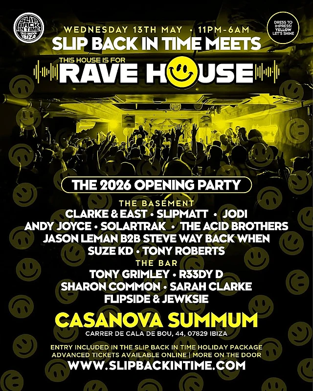 Slip Back in Time 2026 Opening Party with Rave House