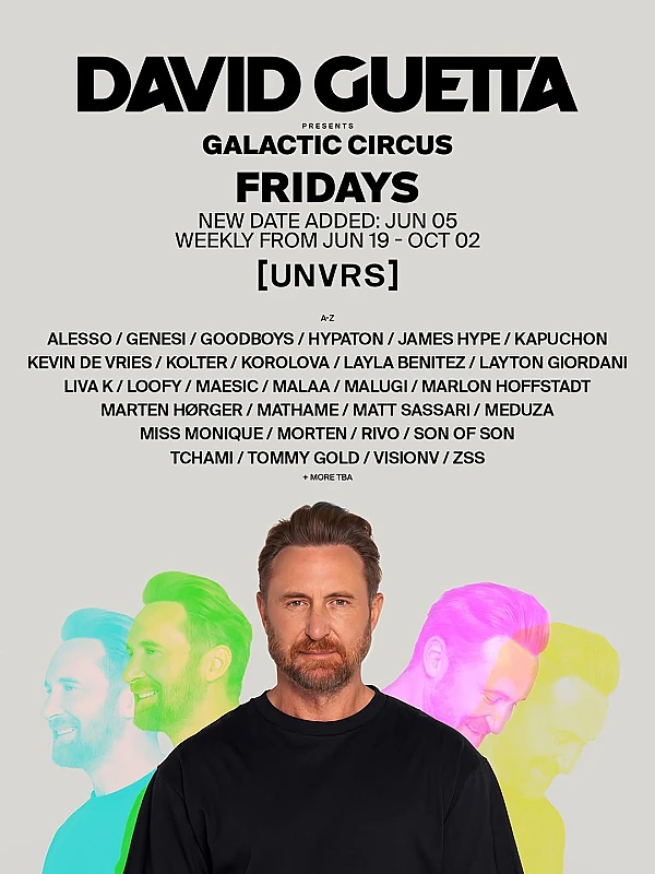 David Guetta presents Galactic Circus Opening Party season 2026