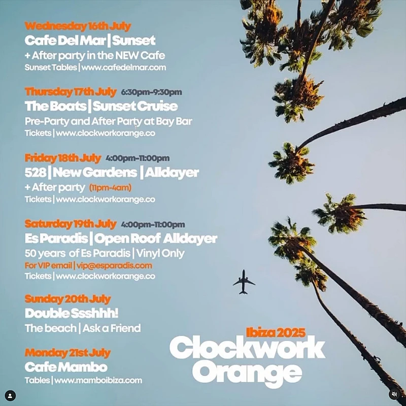 Clockwork Orange 2025 x Es Paradis