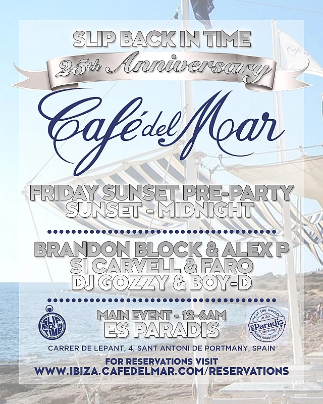 Slip Back In Time 25th Anniversary sunset pre-party