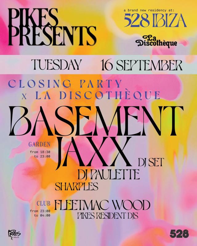 Pikes presents 528 Ibiza Closing Party season 2025 La Discothèque