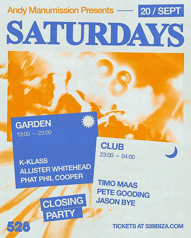 Andy Manumission presents Saturdays Closing Party Season 2025