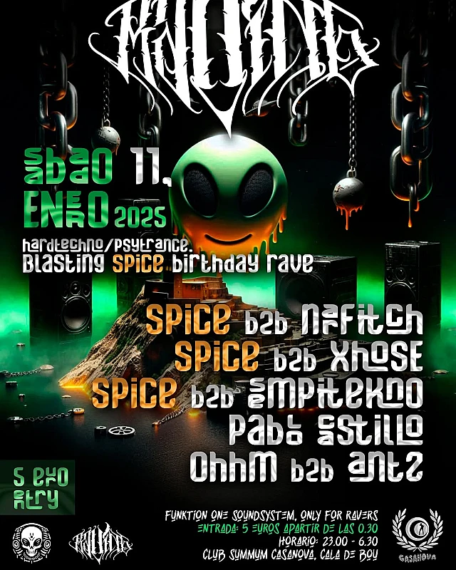 Raving Blasting Spice birthday rave